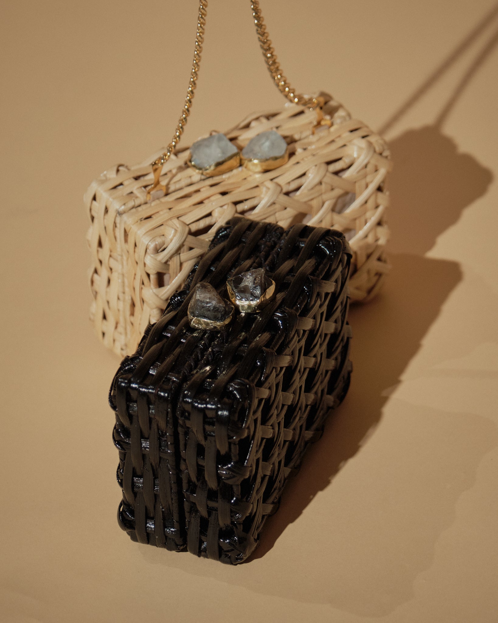 Charlie Mini Black with Black Stones Gold Chain ARAN Z