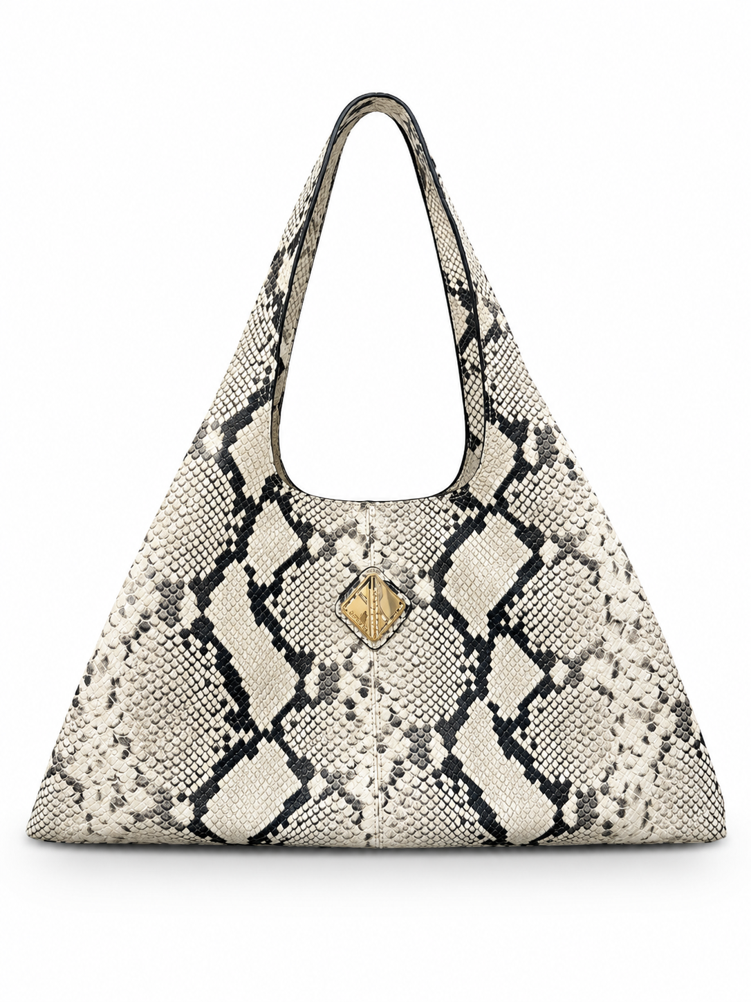 Sando Tote (Black and White Snakeskin Print Leather)
