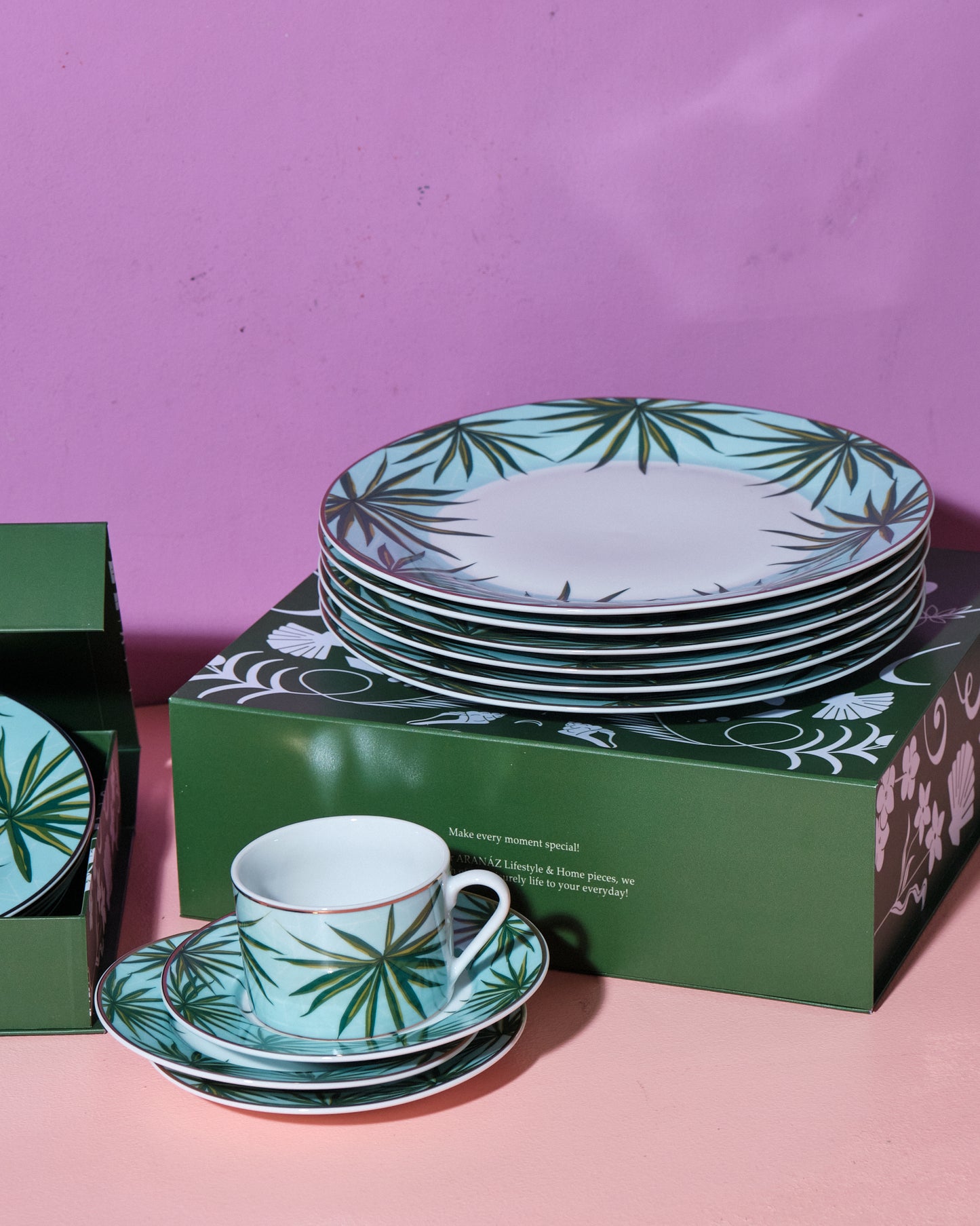 Set of 4 Solihiya Anahaw DinnerPlates (Seafoam Blue and Green)