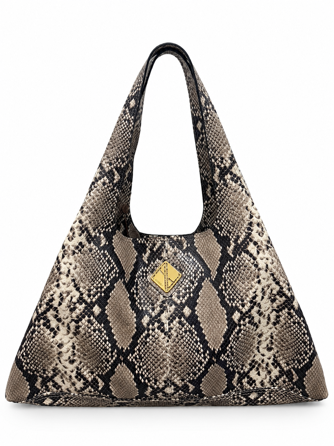 Sando Tote (Black and White Snakeskin Print Leather)