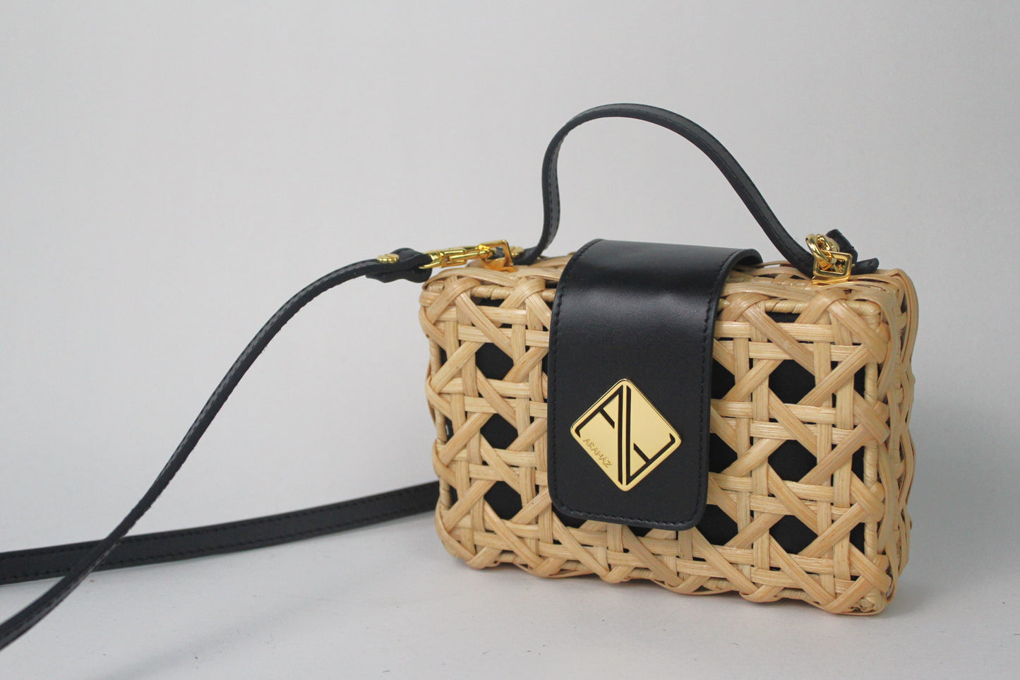 Charlie Slim Mini Handbag with Black Leather