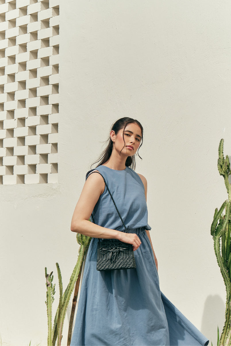Trapezoid Leather Clutch