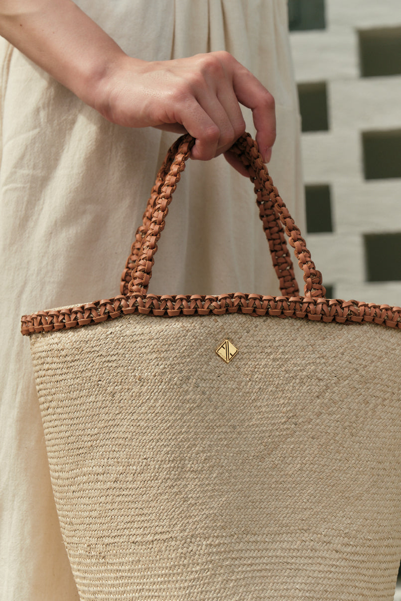 Johanna in Natural with Tan Leather