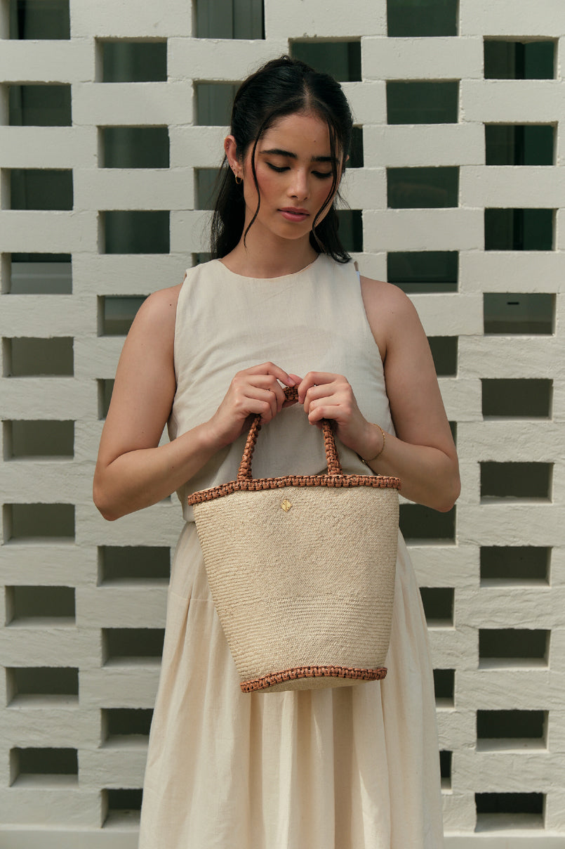 Johanna in Natural with Tan Leather