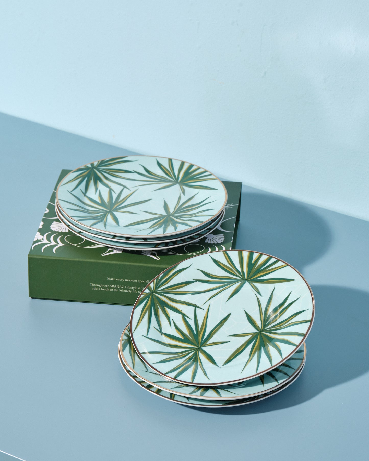 Solihiya Anahaw Dessert Plates (Seafoam Blue and Green)