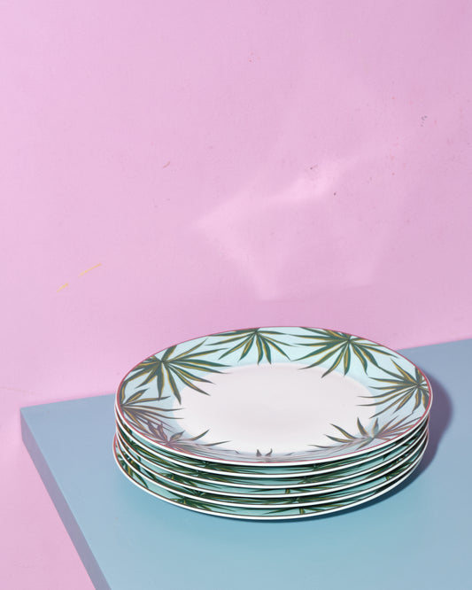 Set of 4 Solihiya Anahaw DinnerPlates (Seafoam Blue and Green)