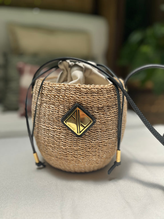 Carrie Sling Natural with Black Leather