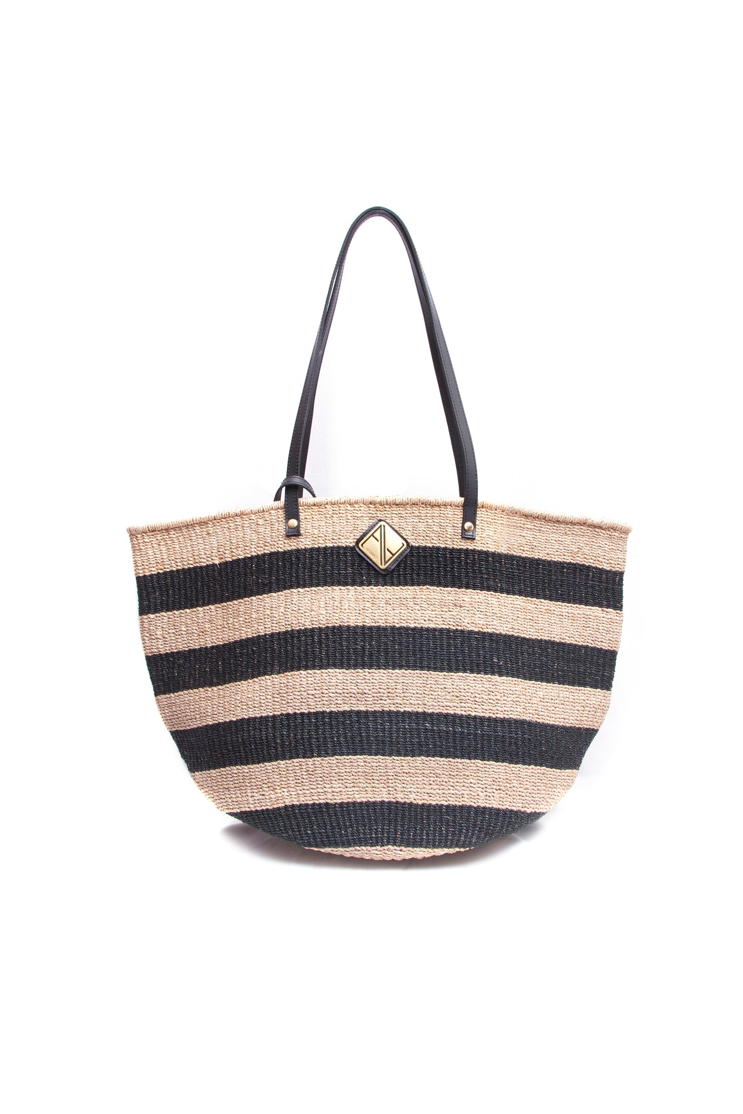 Carrie City Natural and Black Stripes