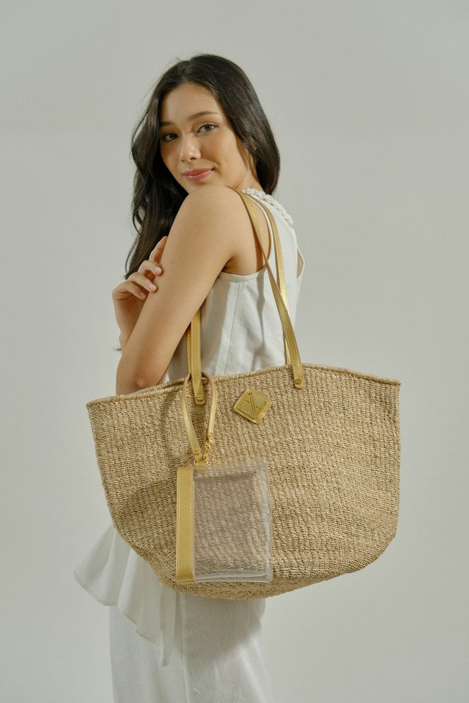 Carrie City Natural with Gold Leather