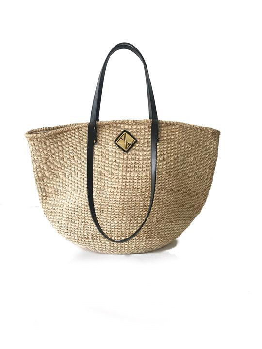 Carrie City Natural with Black Leather (Two Handled)