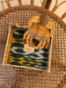 Crabby Paper Napkin Holder- Green Ikat