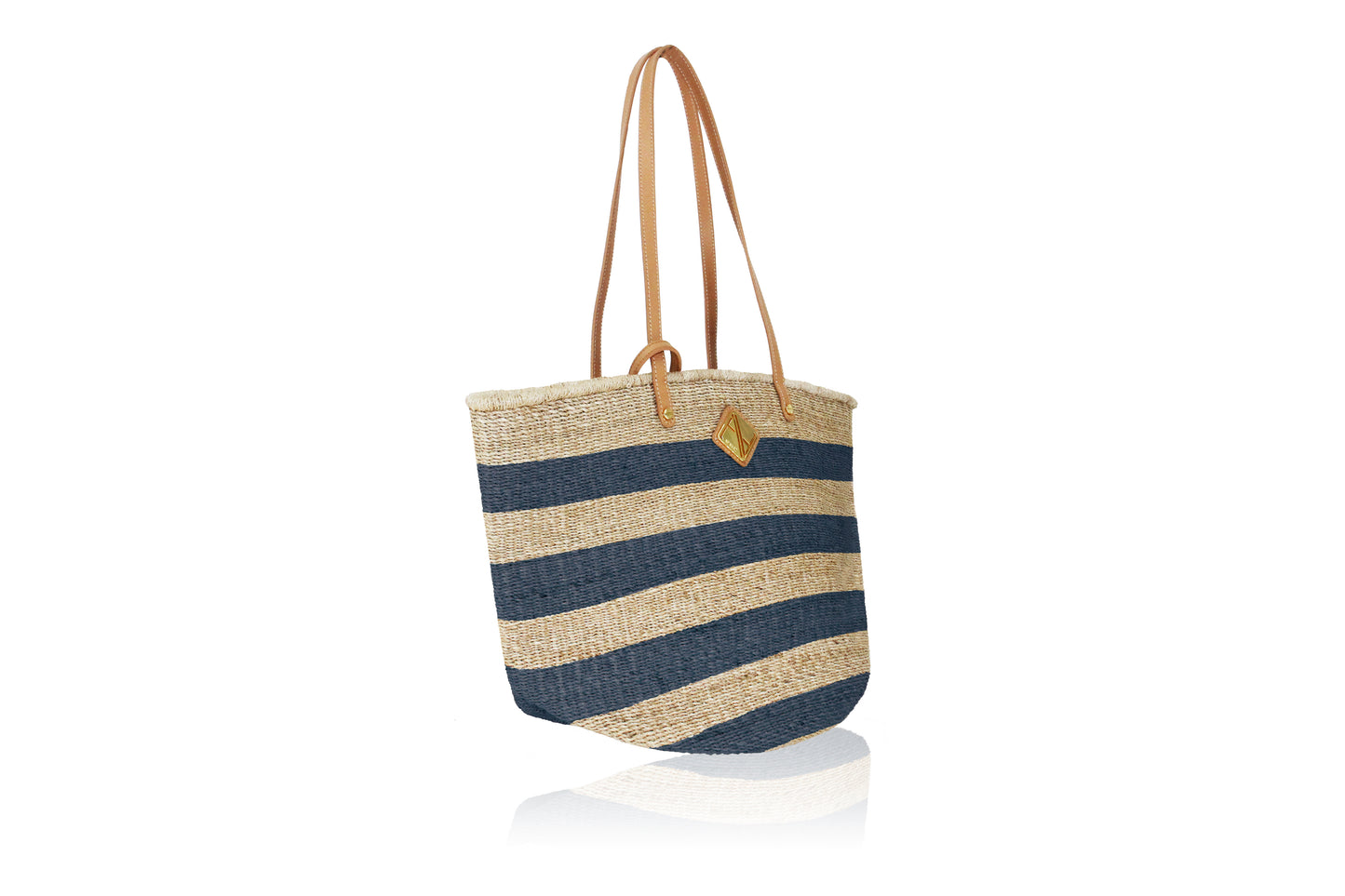Carrie City Natural and Navy Stripes