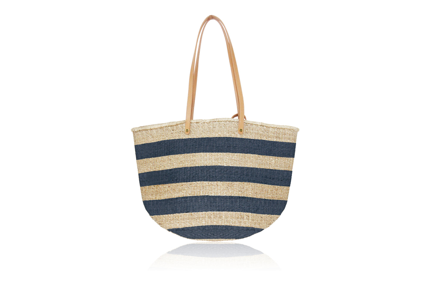 Carrie City Natural and Navy Stripes