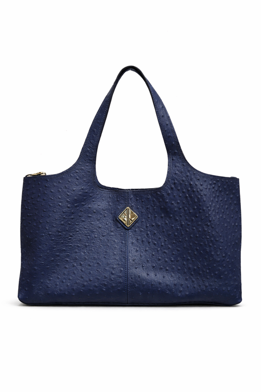 Sando Tote (Navy Ostrich)