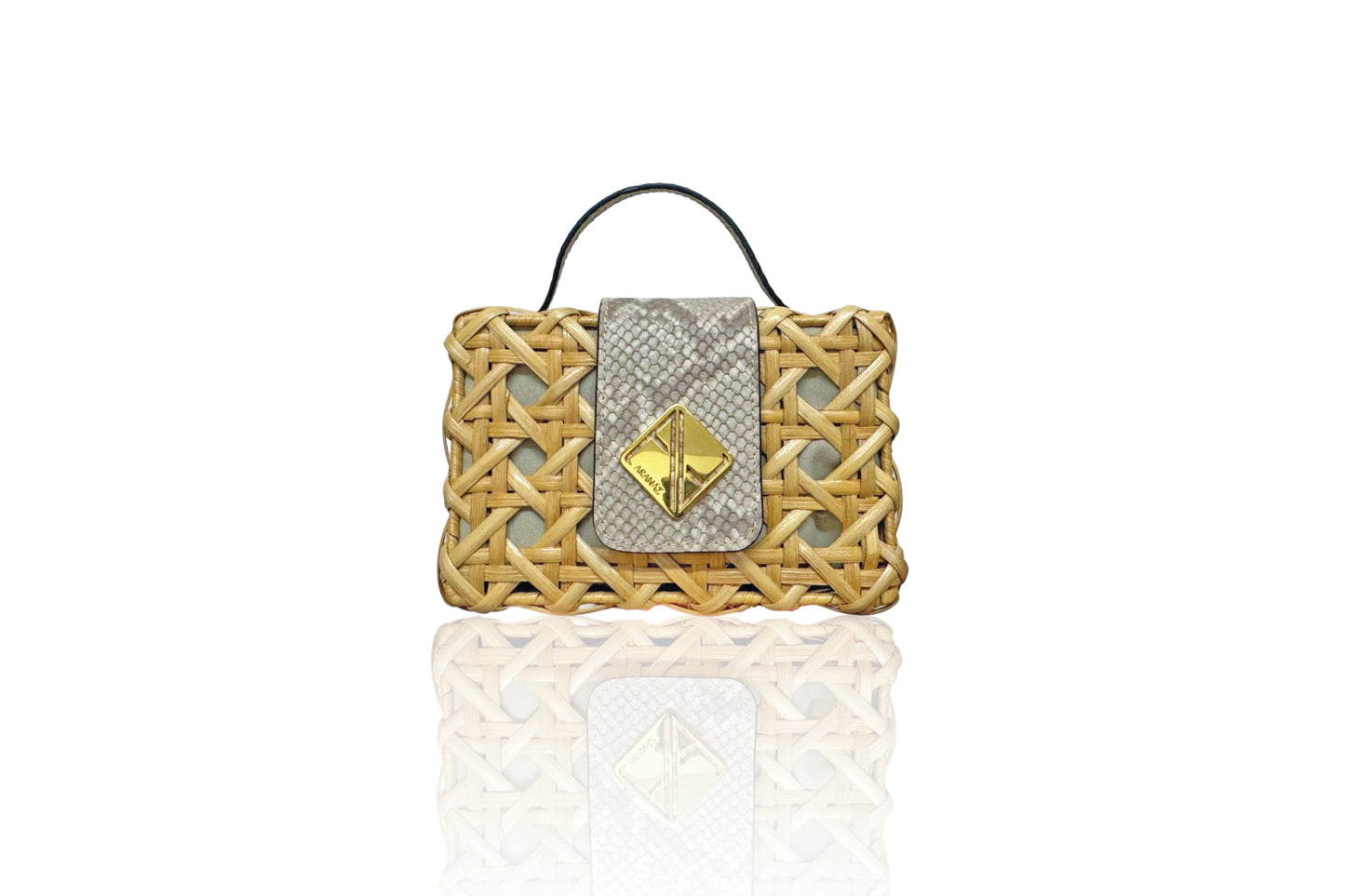 Charlie Slim Mini Handbag with Snakeskin print Leather