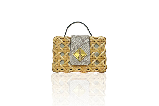 Charlie Slim Mini Handbag with Snakeskin print Leather
