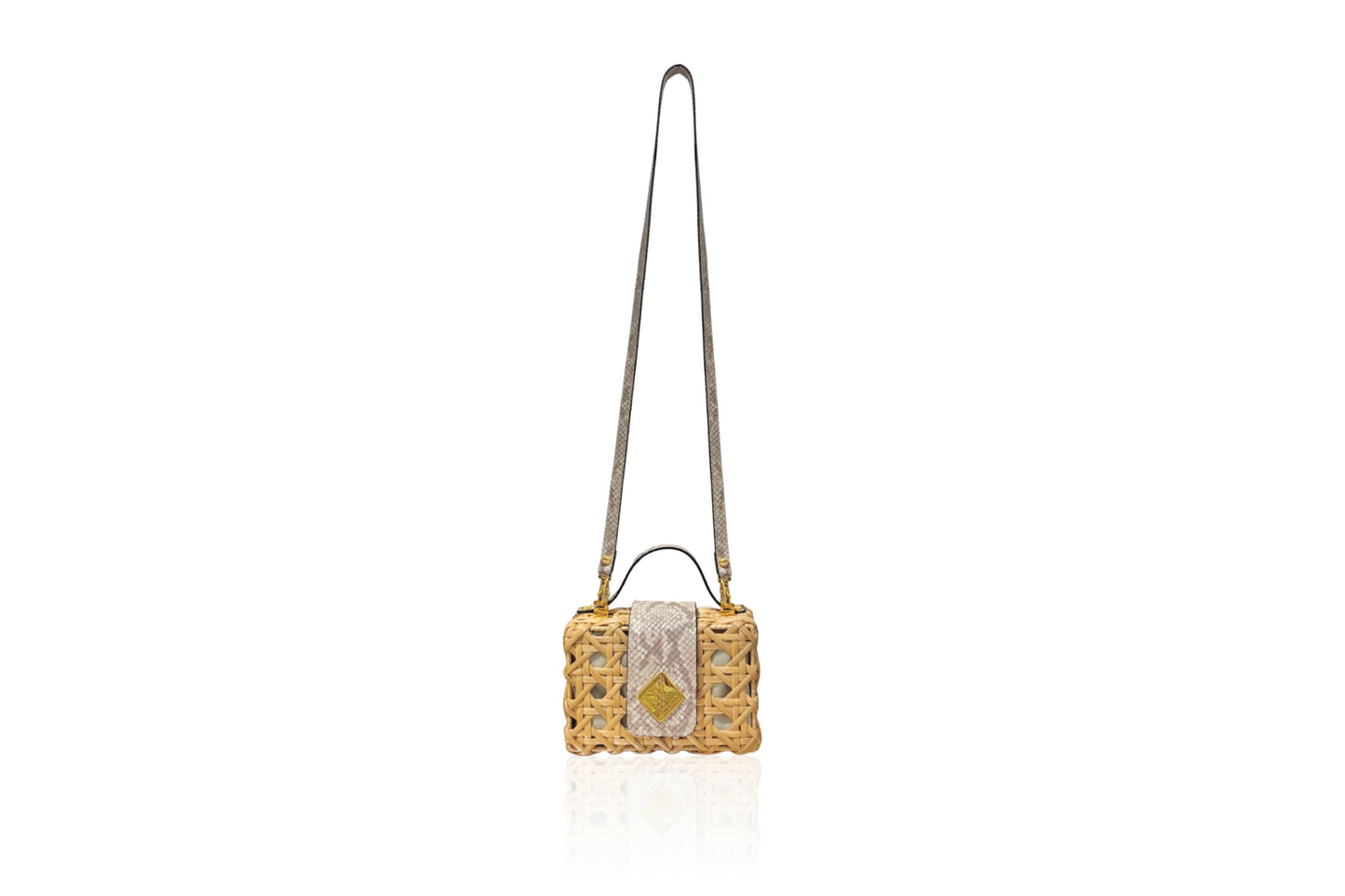 Charlie Slim Mini Handbag with Snakeskin print Leather