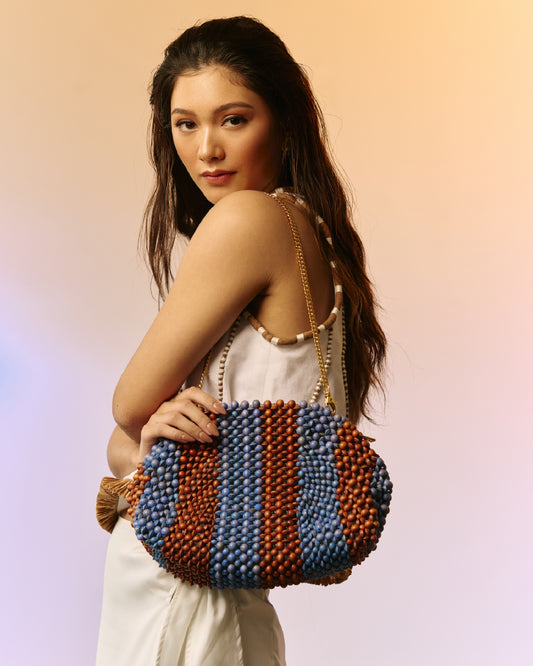 Half Moon Stripes (Blue/Tan)
