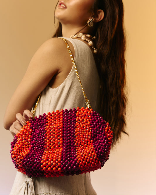 Half Moon Stripes (Magenta/Orange)