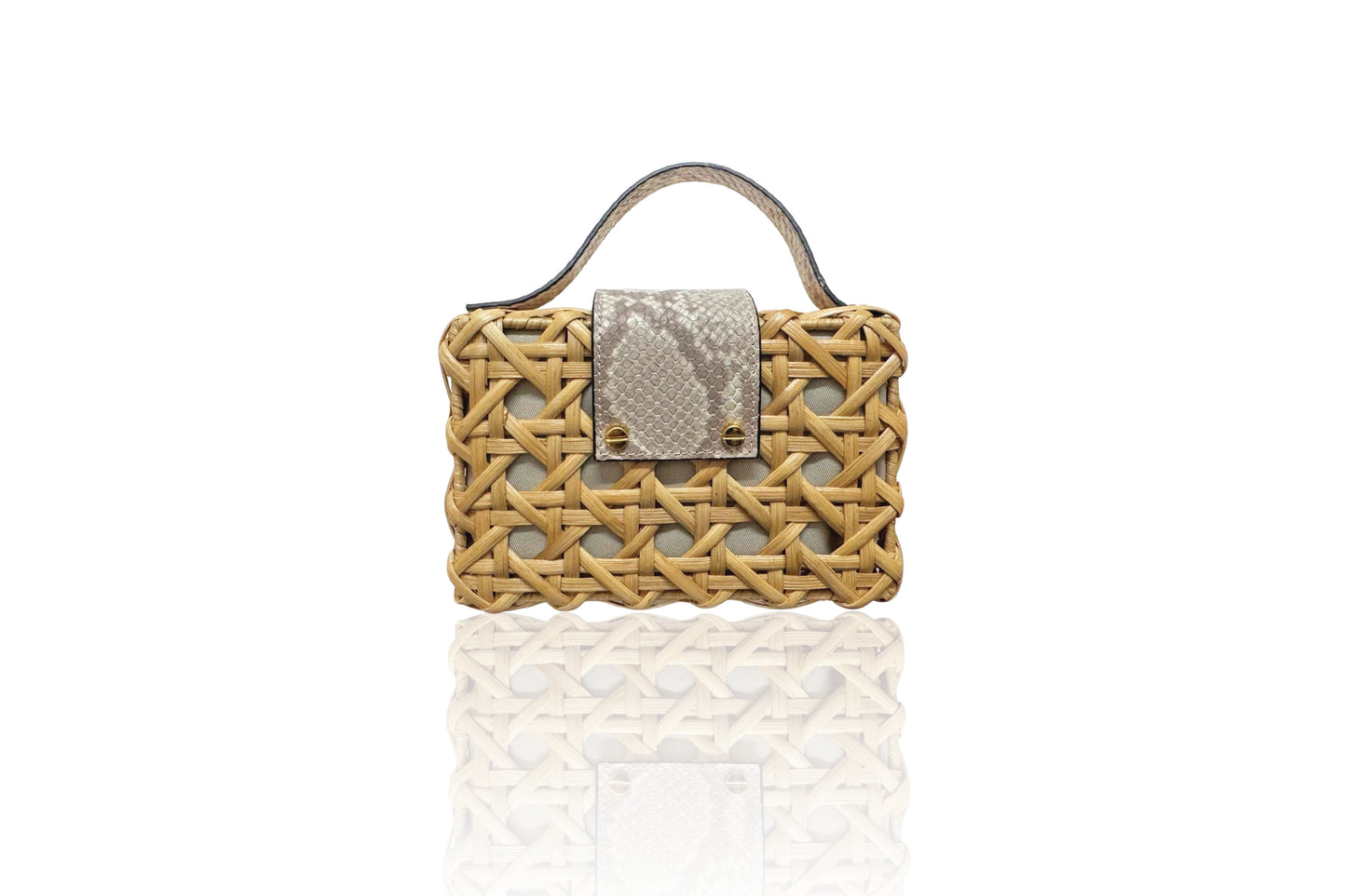 Charlie Slim Mini Handbag with Snakeskin print Leather