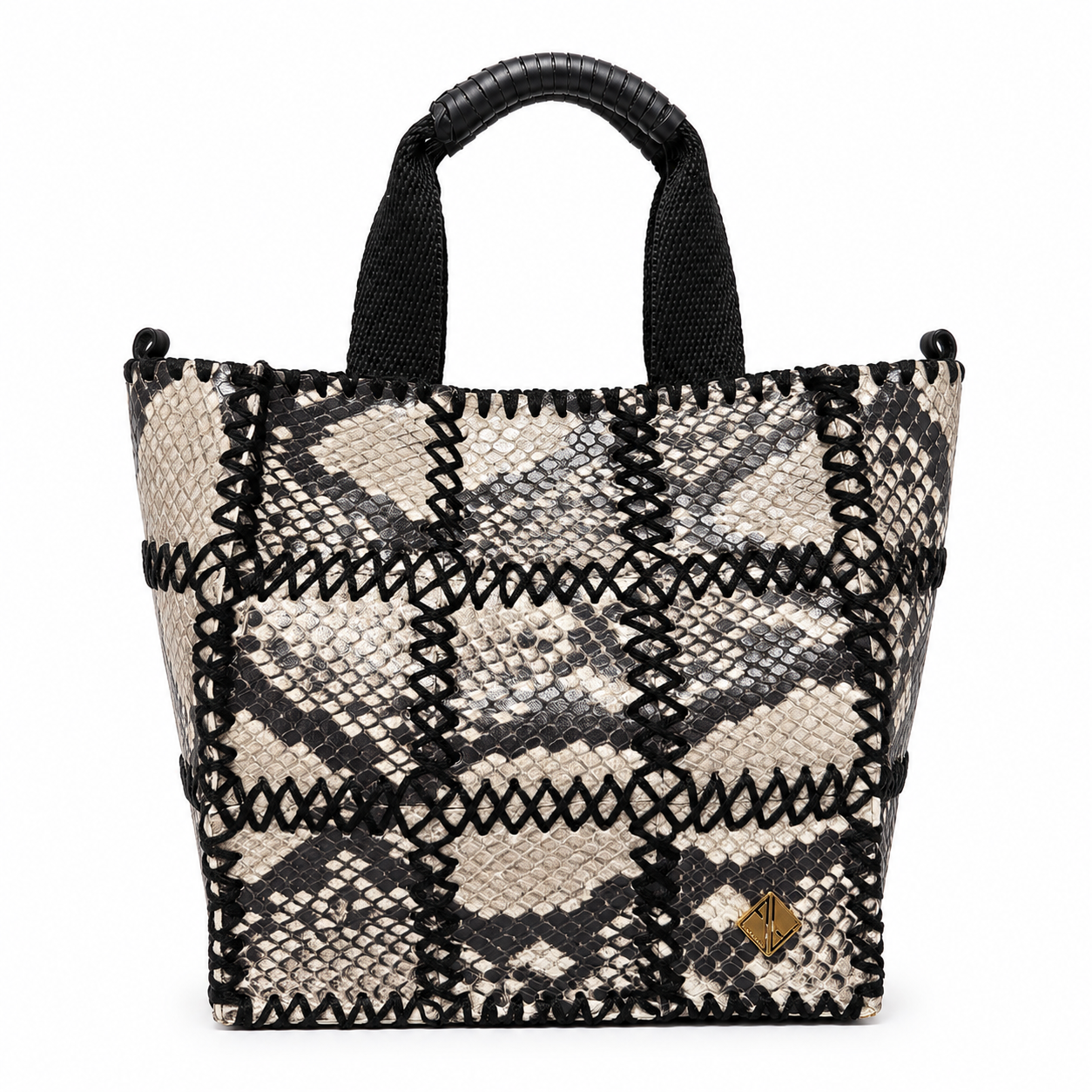 Patchwork Mini (Black and White Snakeskin Pattern)