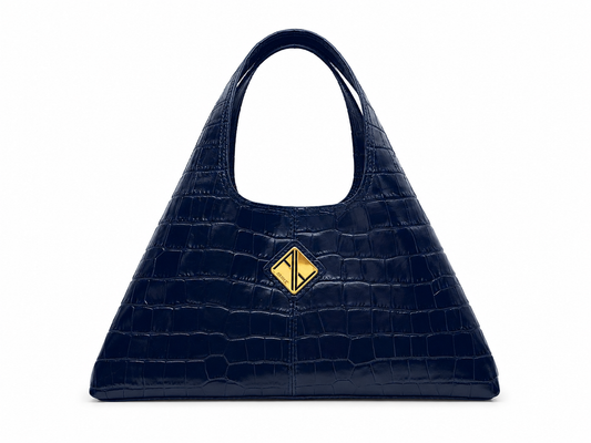 Sando Medium Tote (Midnight Blue Croco)