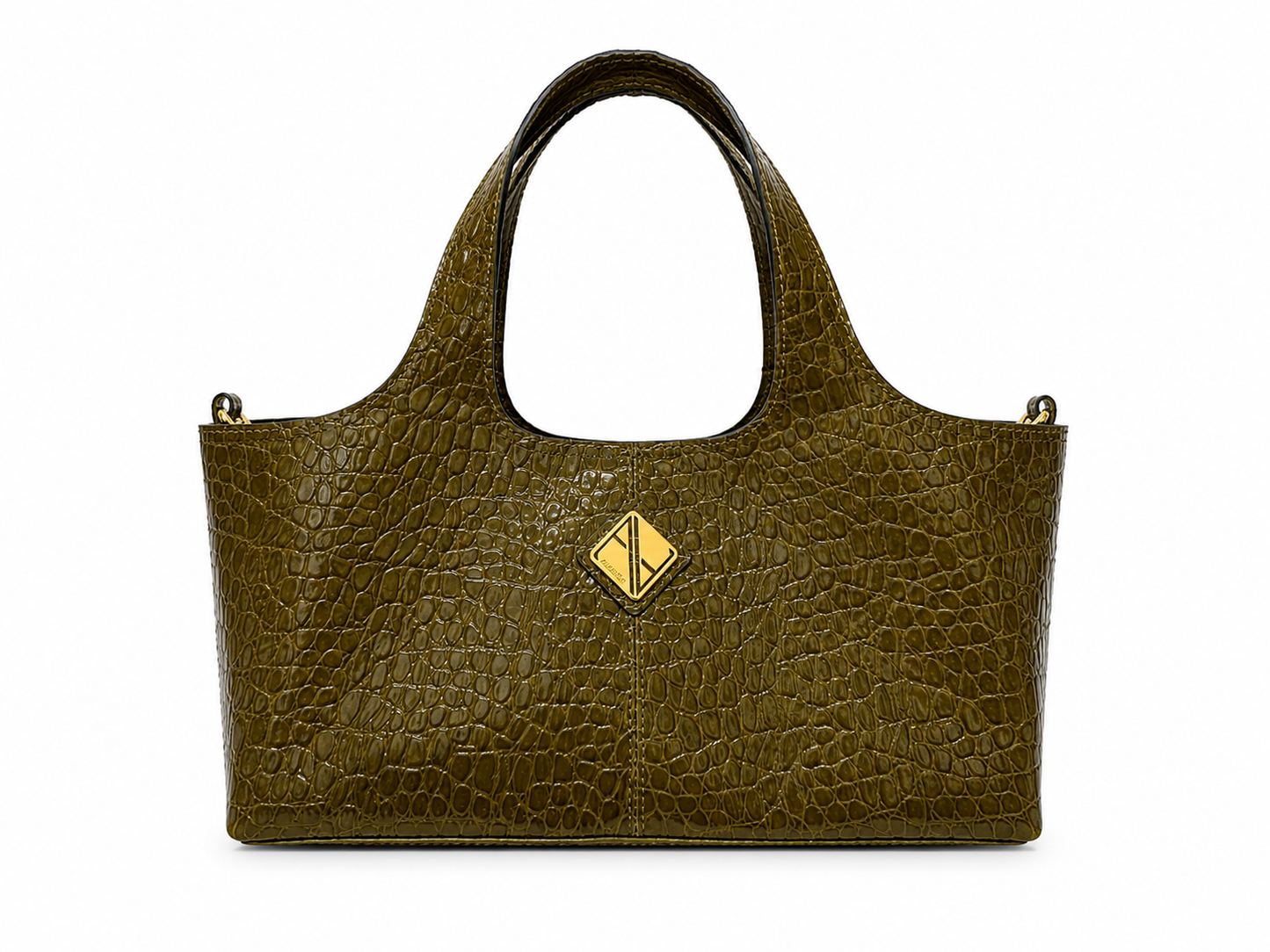 Sando Medium Tote (Olive Croco)