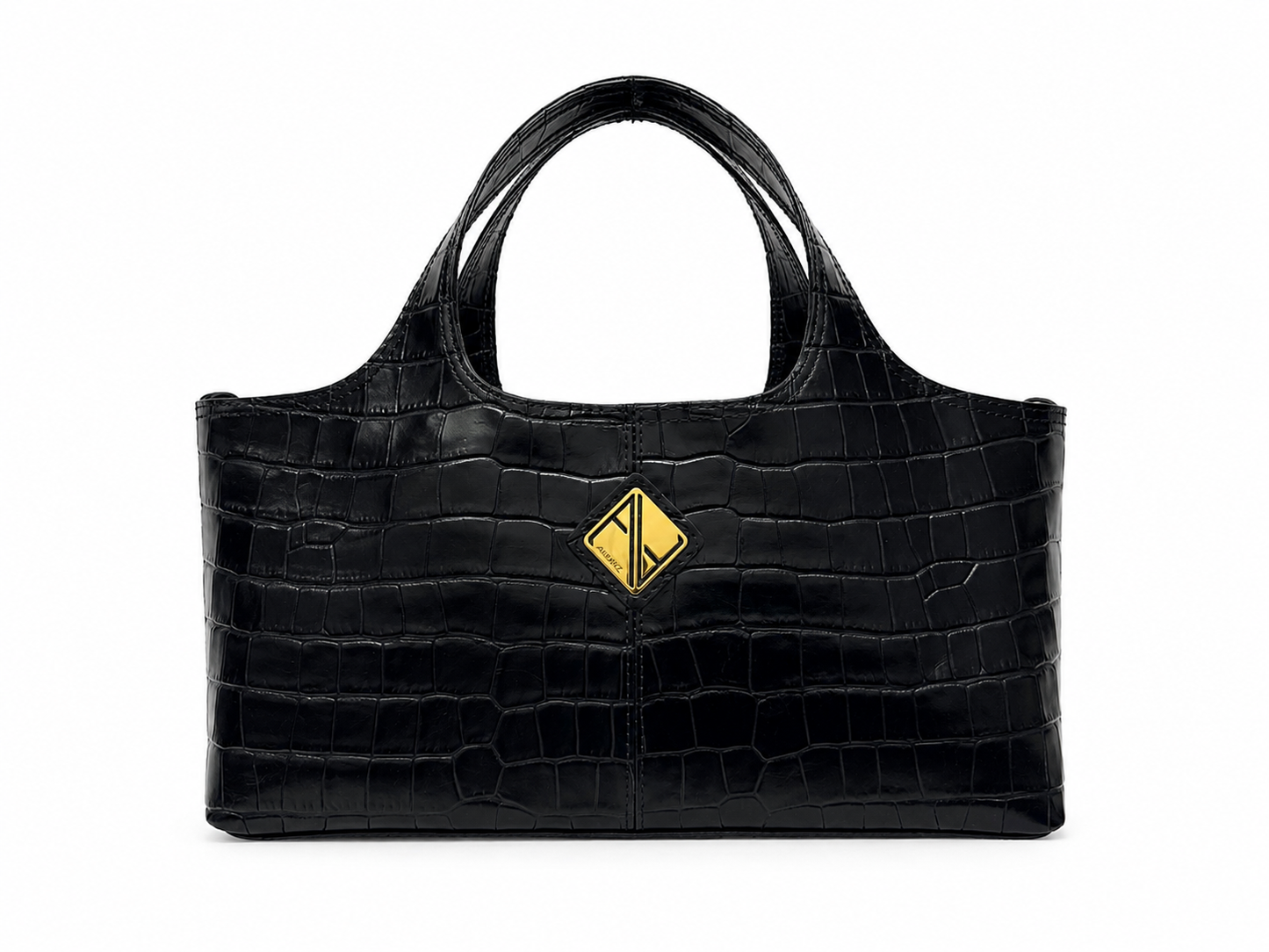 Sando Medium Tote (Black Croco)