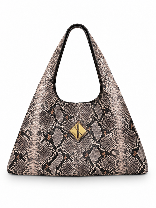 Sando Tote Black and Blush Snakeskin Print (Medium)