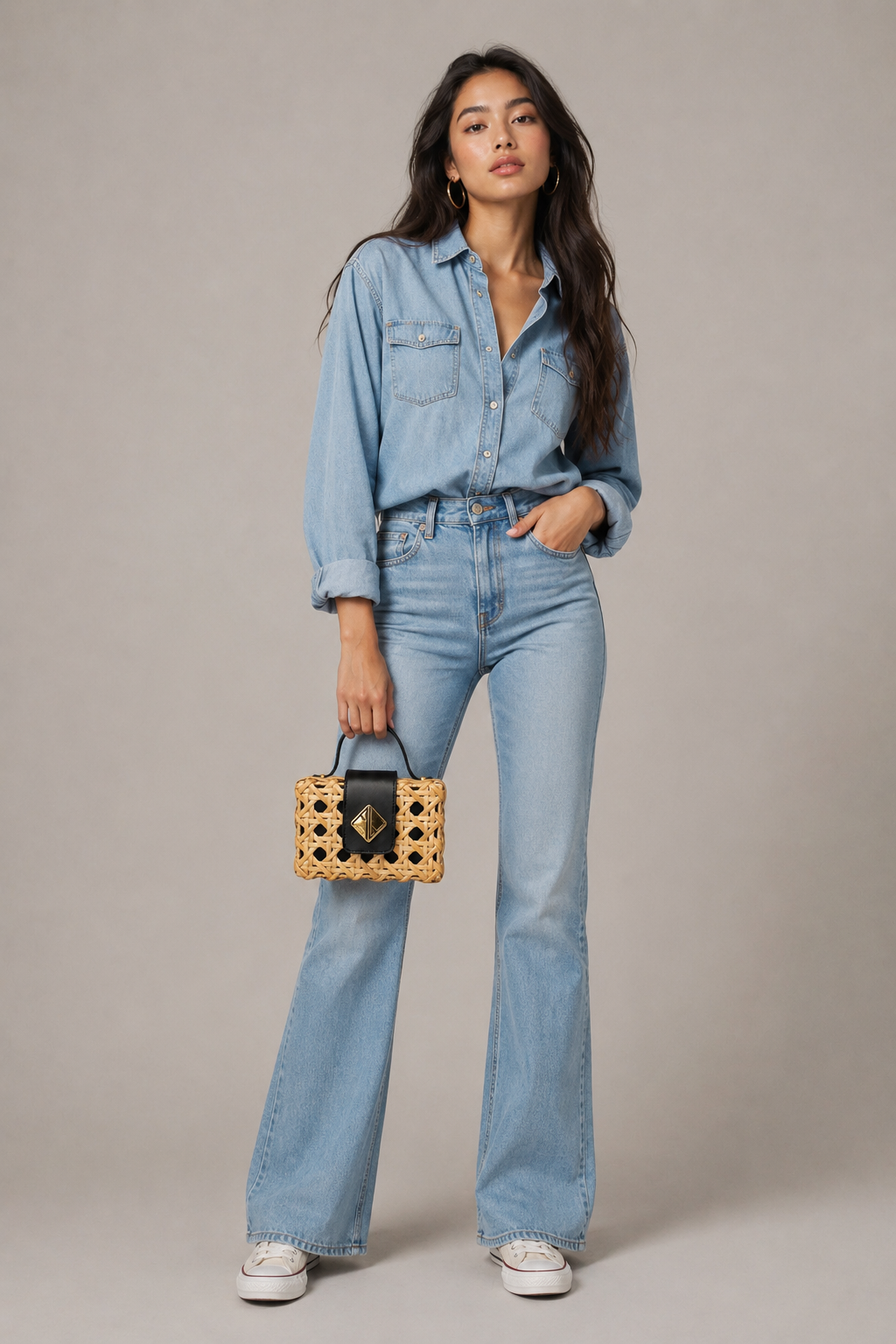 Charlie Slim Mini Handbag with Black Leather