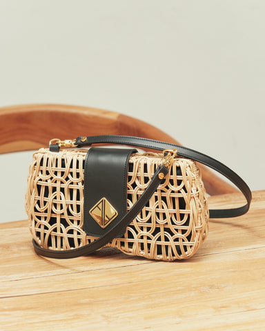 Chloe Bean (Natural with Black Leather)