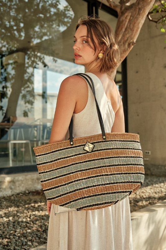 Limited Edition: Carrie City Stripes(Brown/White/Black/Blue)
