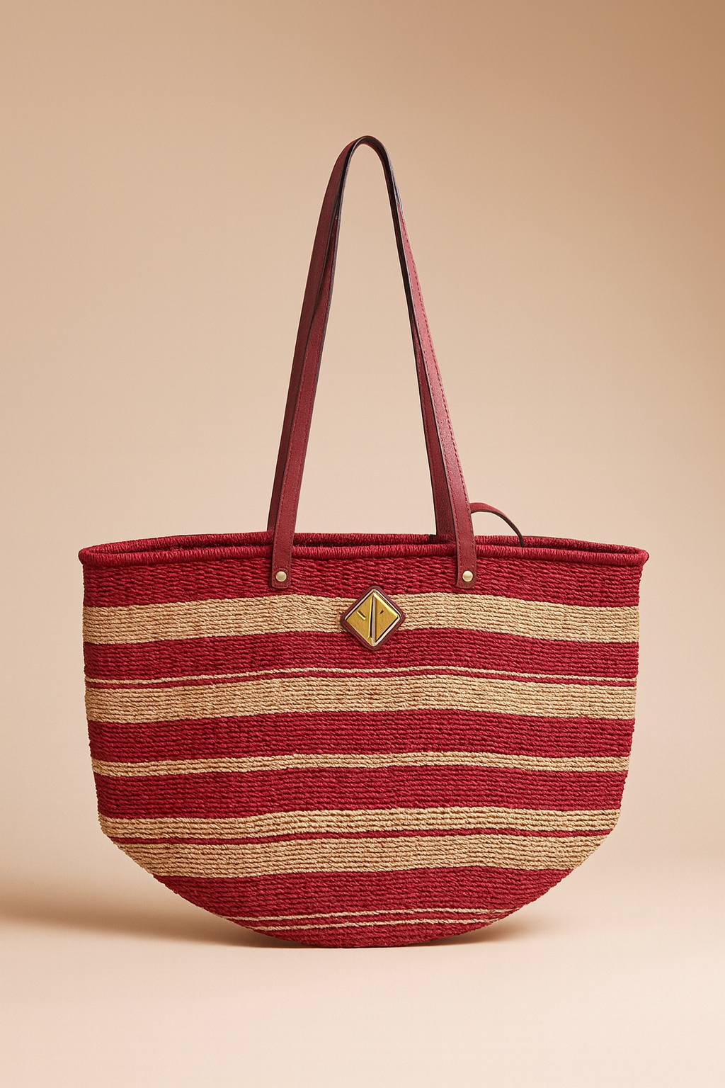 Carrie City Natural and Red Stripes