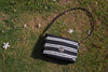 Alex Striped Shoulderbag (Black with White Stripes)