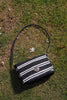 Alex Striped Shoulderbag (Black with White Stripes)