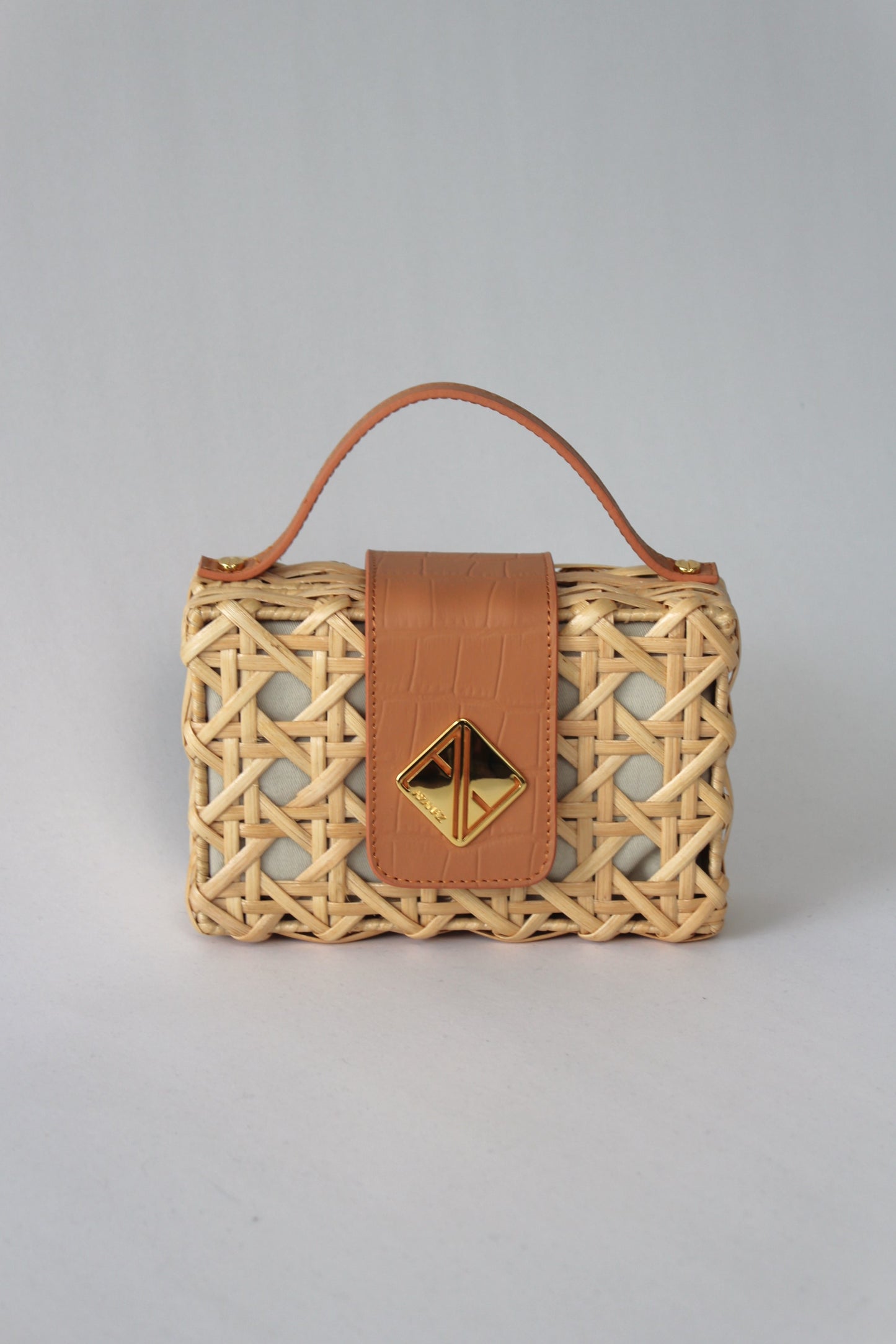 Charlie Slim Mini Handbag with Tan Croco Leather