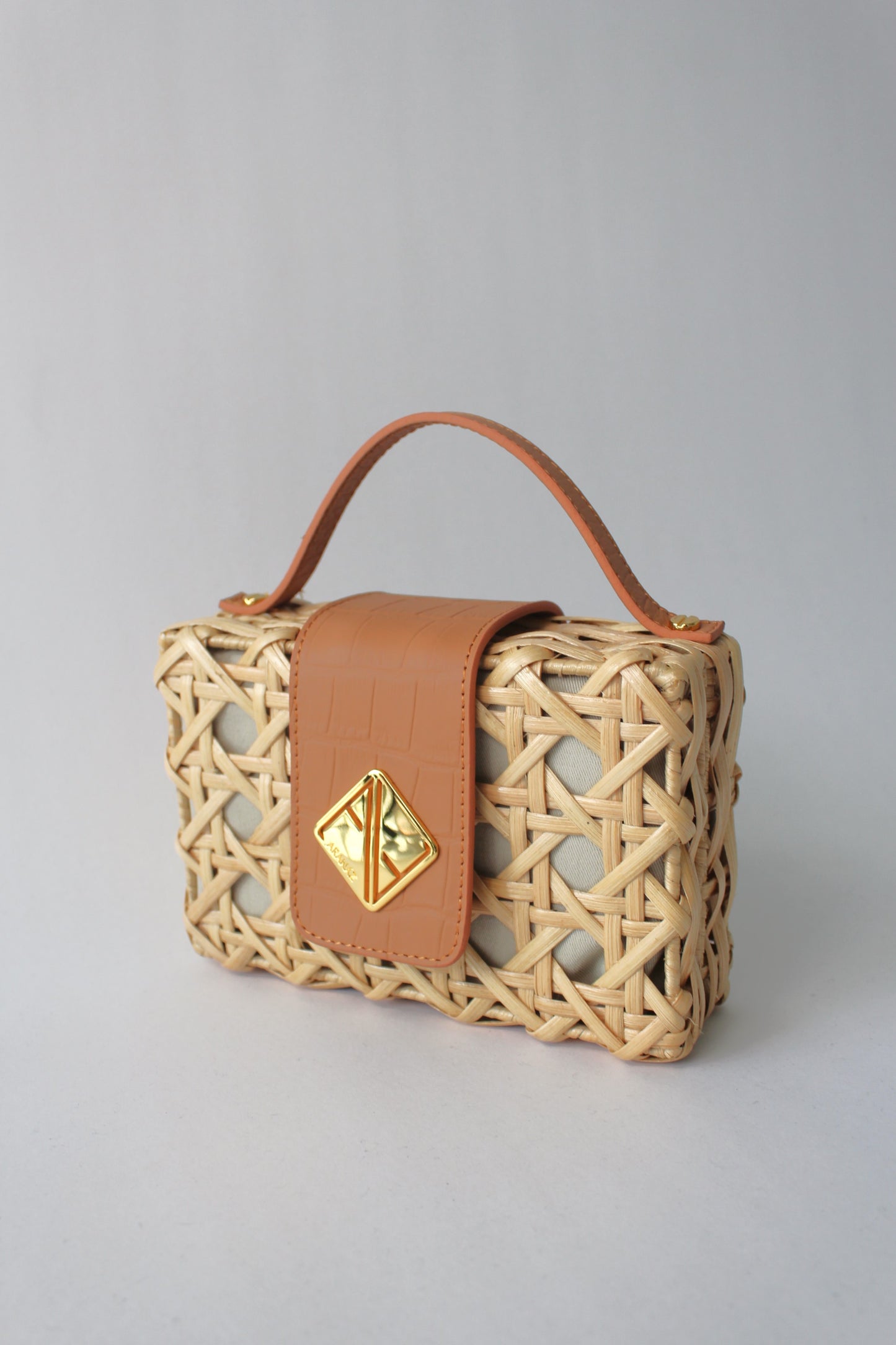 Charlie Slim Mini Handbag with Tan Croco Leather