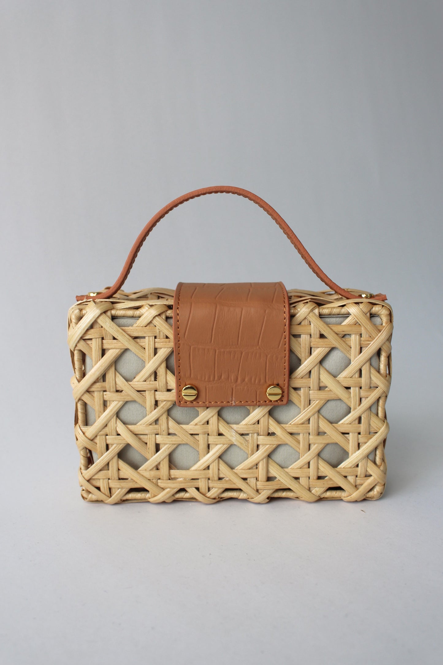 Charlie Slim Mini Handbag with Tan Croco Leather