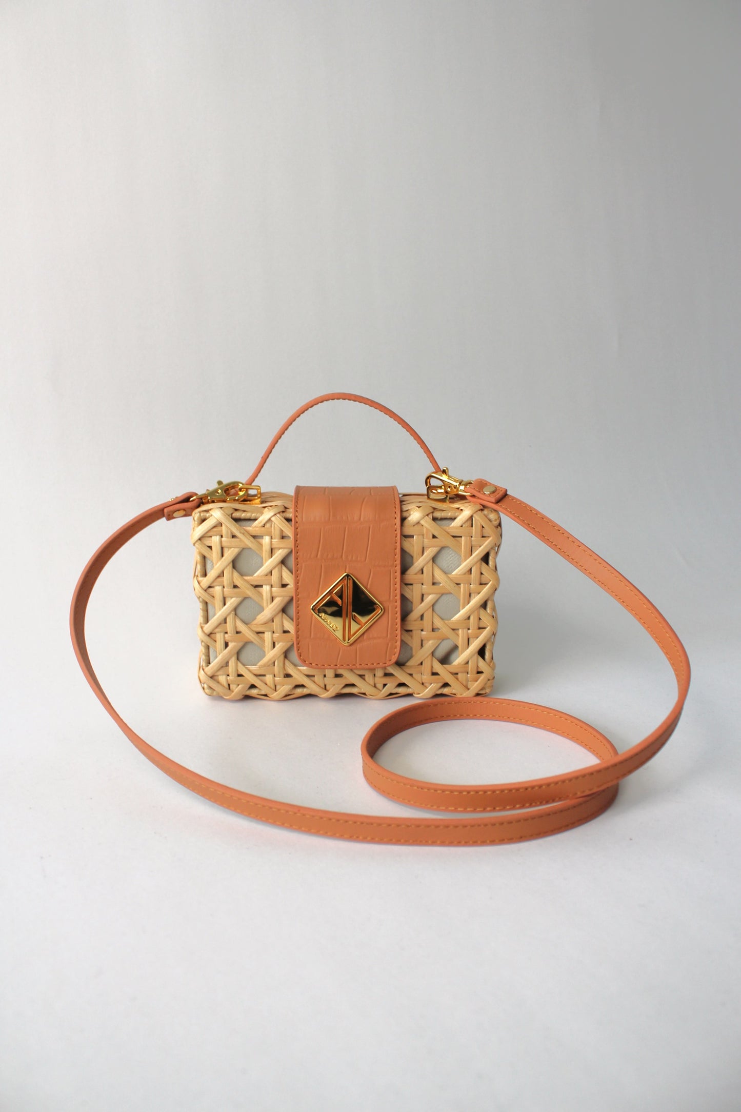 Charlie Slim Mini Handbag with Tan Croco Leather