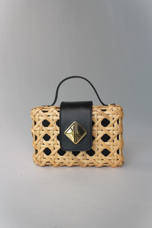 Charlie Slim Mini Handbag with Black Leather