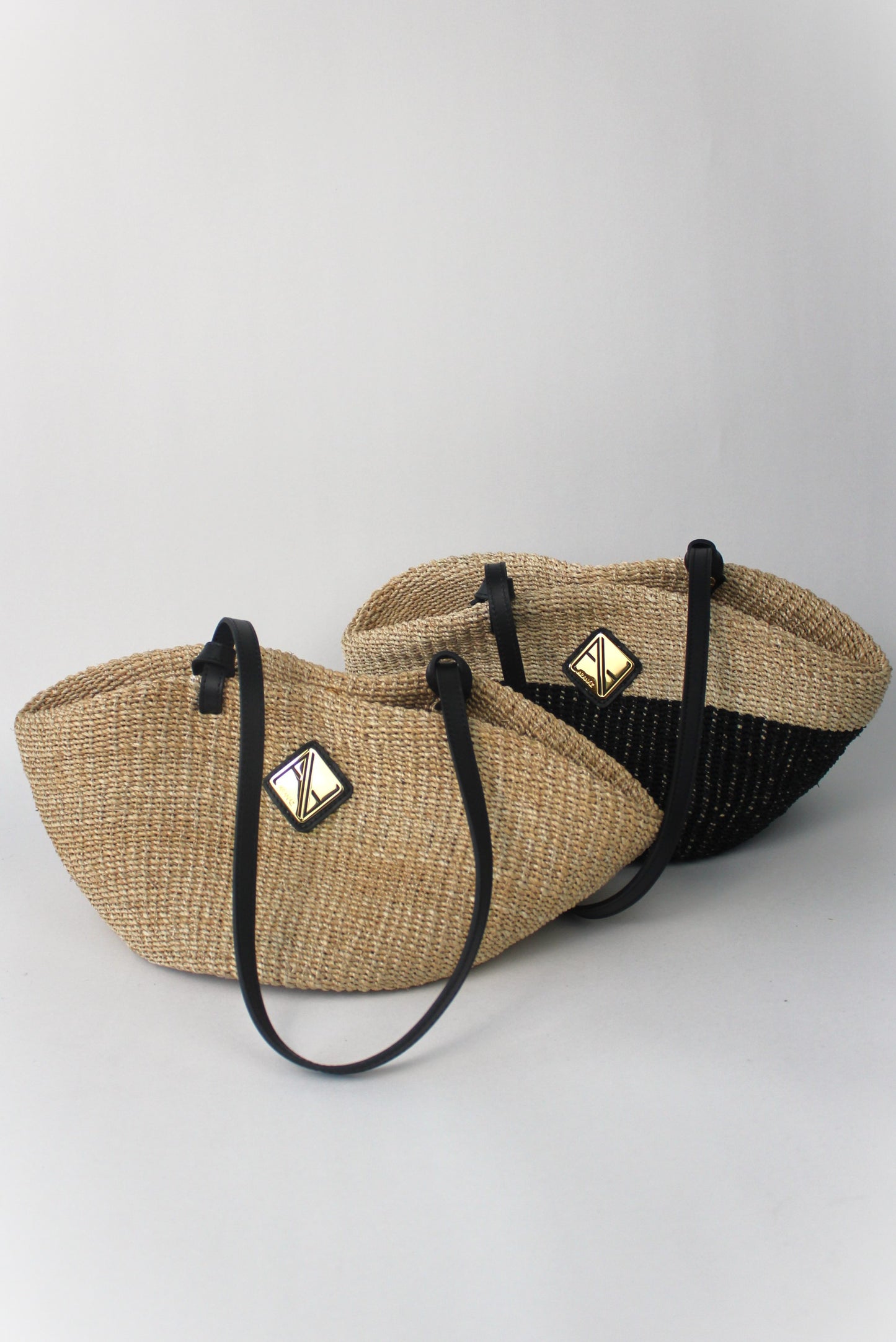 Theresa Large (Natural with Black Leather)