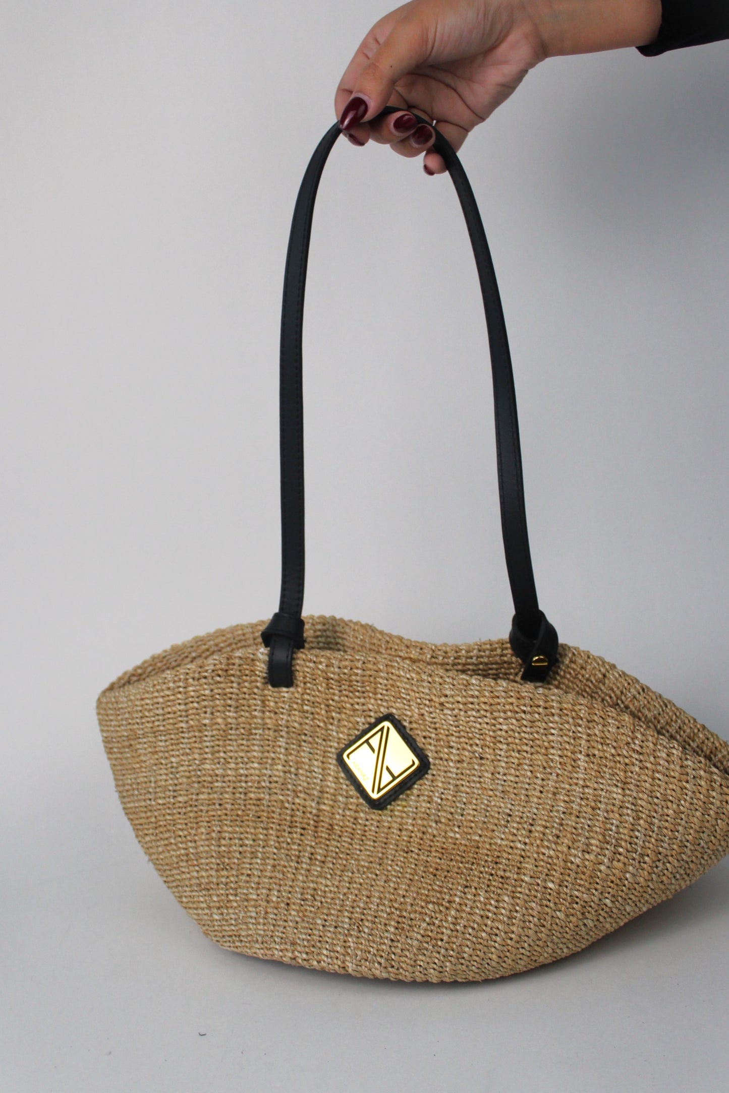 Theresa Large (Natural with Black Leather)