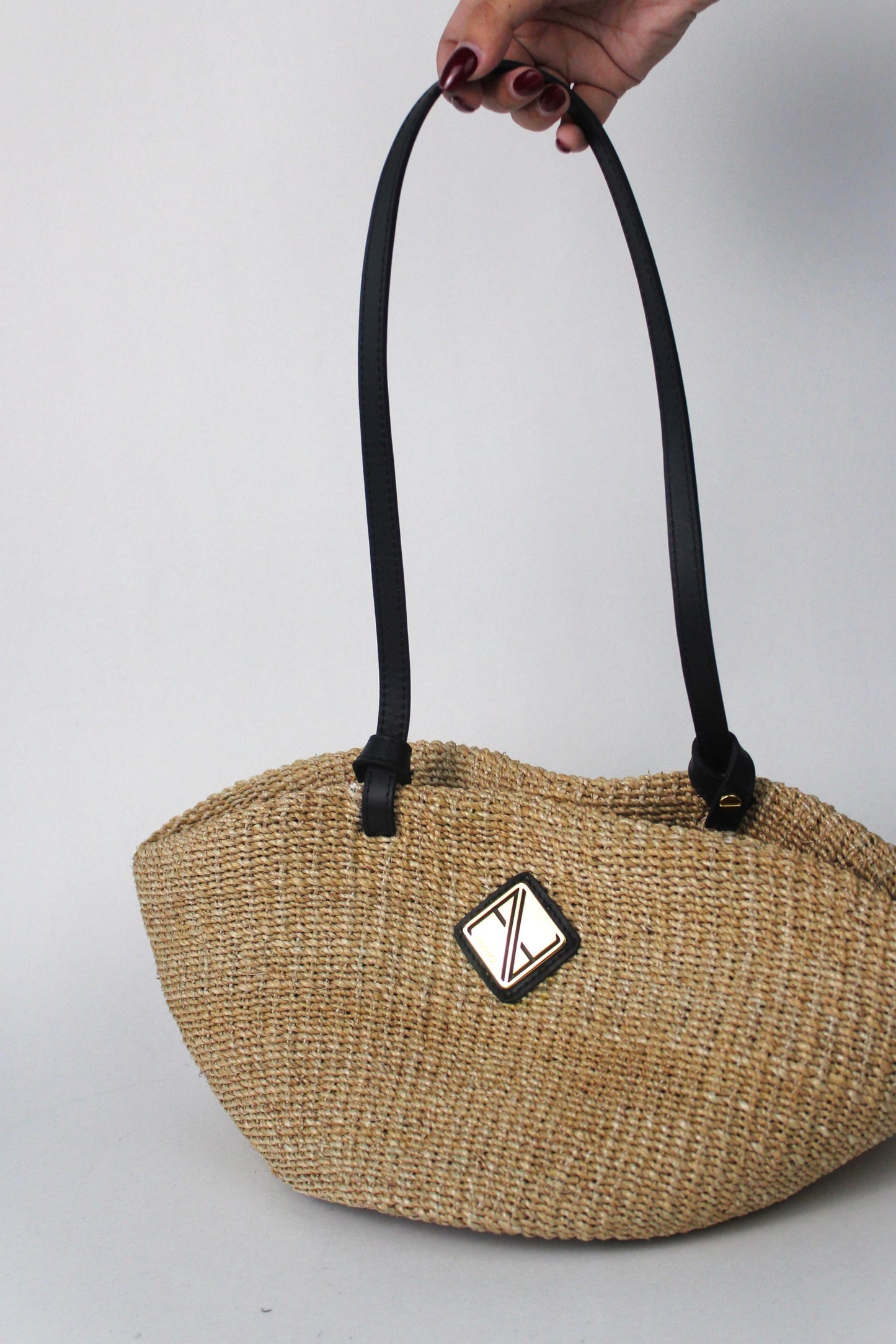 Theresa Large (Natural with Black Leather)