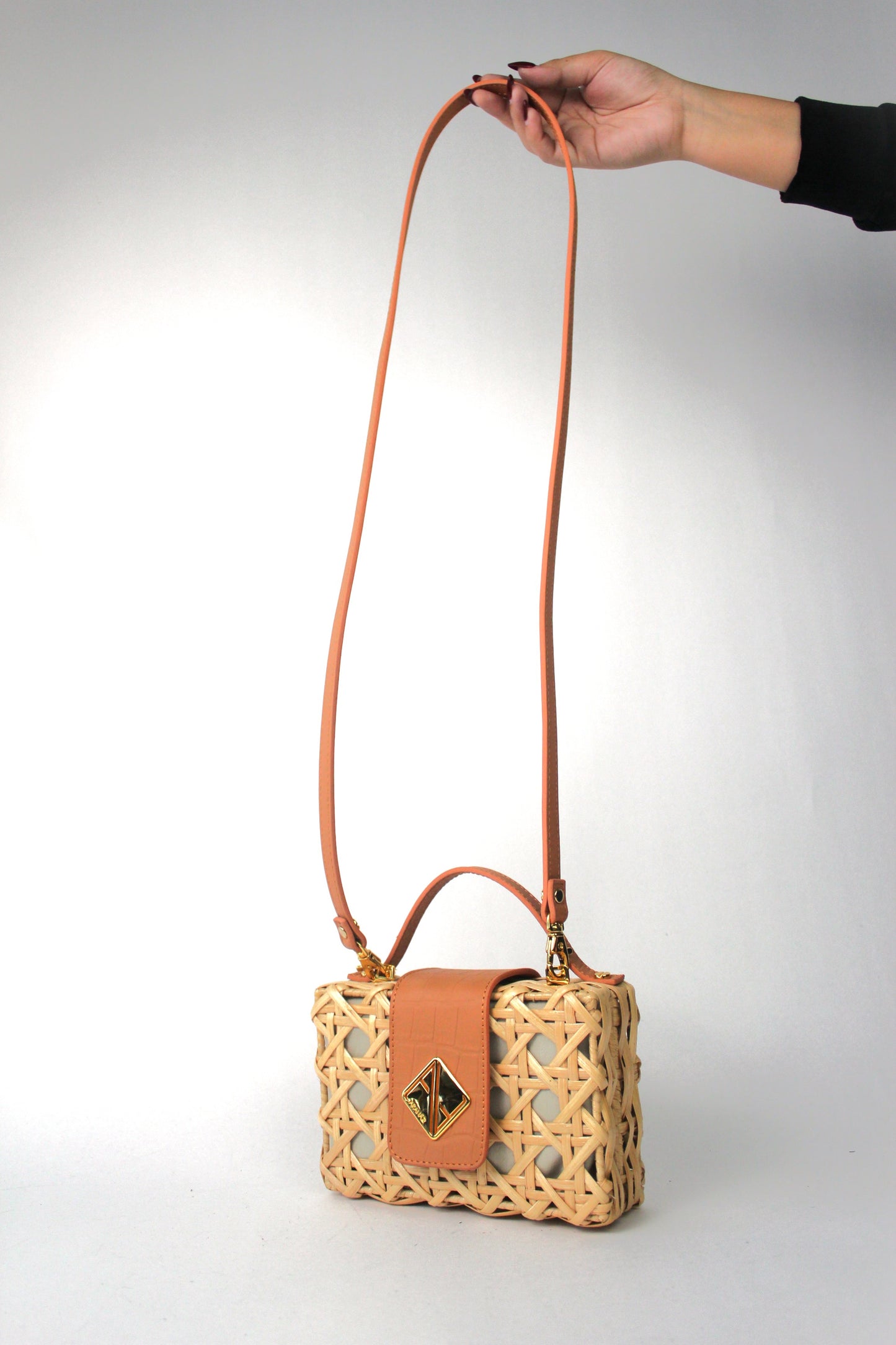 Charlie Slim Mini Handbag with Tan Croco Leather