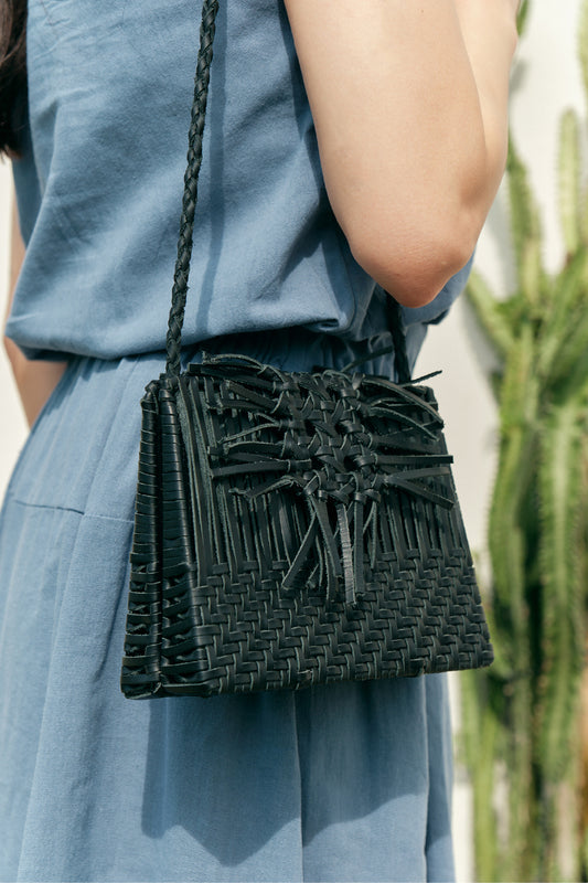 Trapezoid Leather Clutch