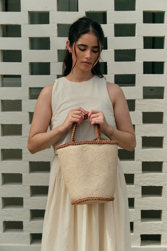 Johanna in Natural with Tan Leather