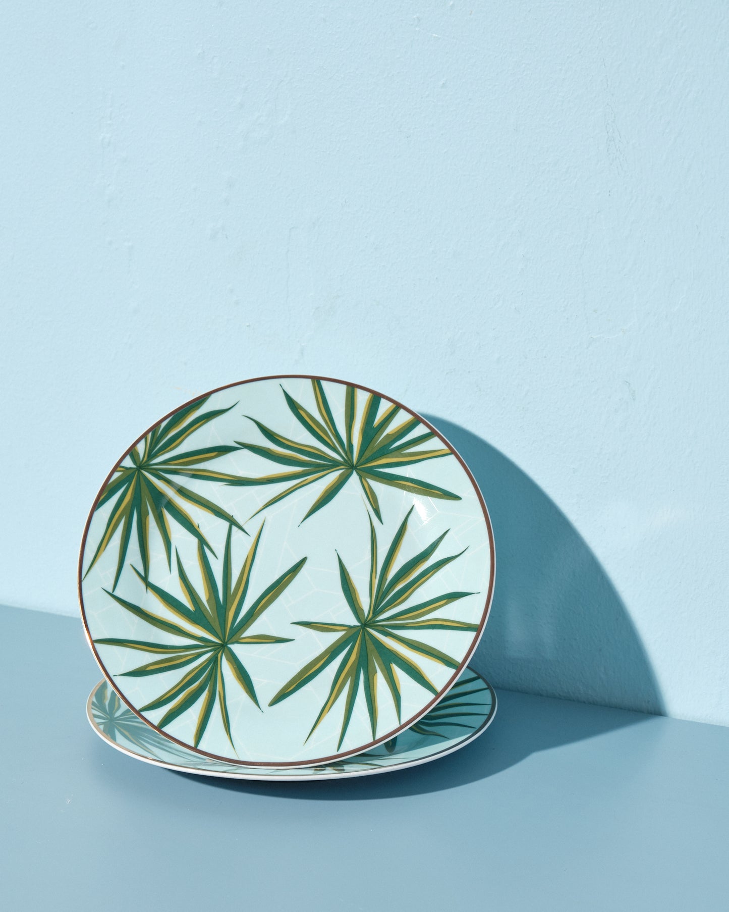 Solihiya Anahaw Dessert Plates (Seafoam Blue and Green)