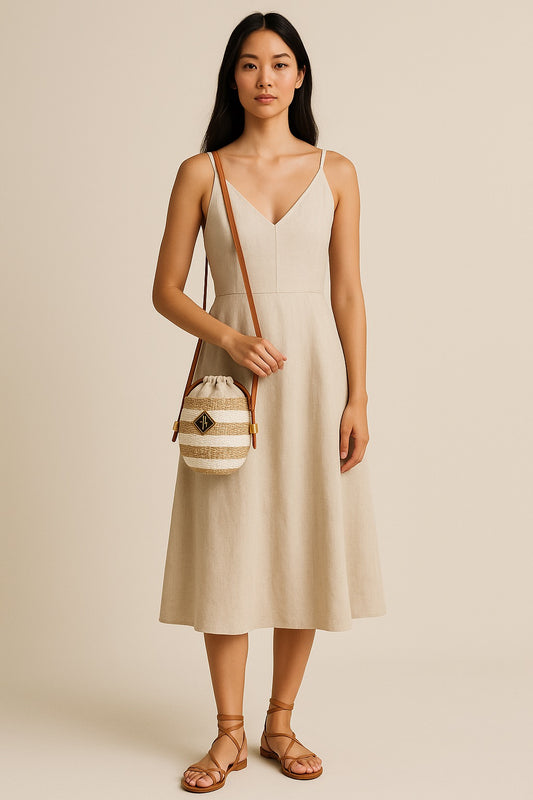 Carrie Sling (Natural with White PP Stripes)