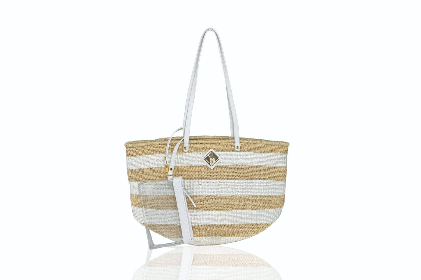 Carrie City Natural and White PP Stripes