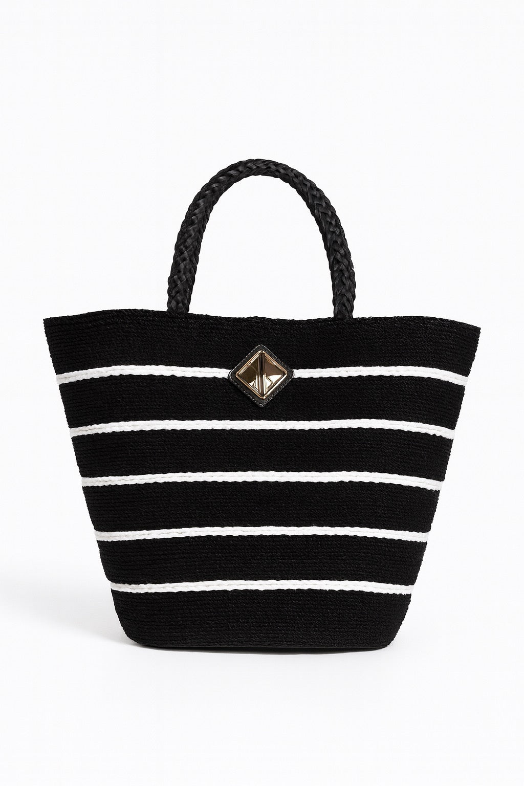 Gema Handbag (Black/White Stripes)